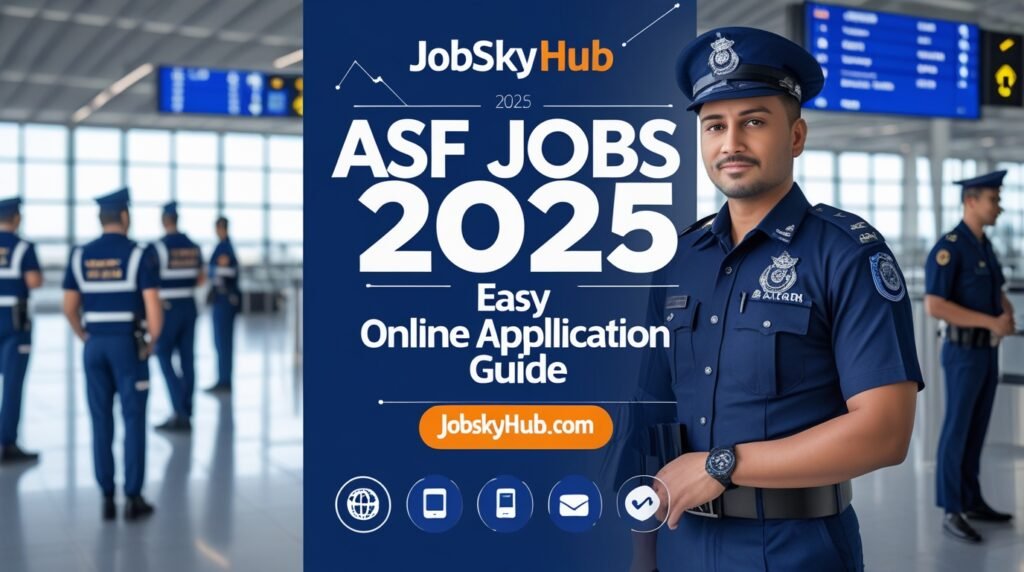 ASF online job application form for 2025 recruitment on laptop screen