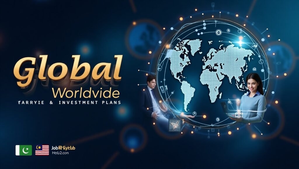 Diverse professionals connecting worldwide through B4U Global digital platform - Pakistan and Malaysia investors collaborating online